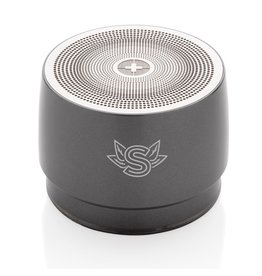 Swiss Peak 5W draadloze bass speaker P329262 met logo bedrukken DeBle