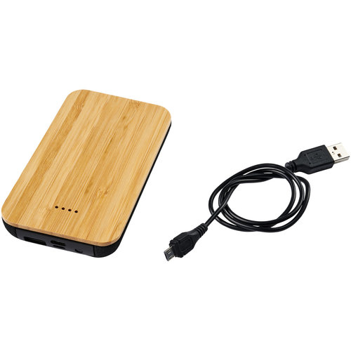 Future 6000 mAh draadloze powerbank van bamboe en stof