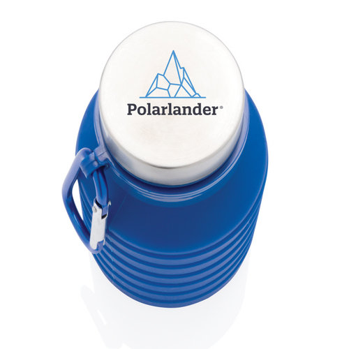 Lekvrije opvouwbare siliconen fles met schroefdop P432.621 Lekvrije opvouwbare siliconen fles met schroefdop P432.621