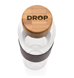 Impact borosilicaat glazen fles met bamboe deksel P436.770