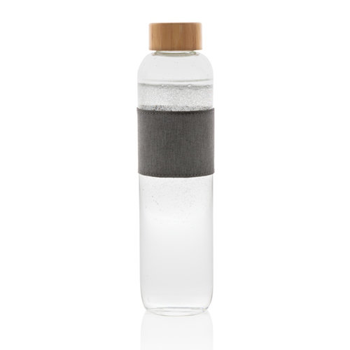Impact borosilicaat glazen fles met bamboe deksel P436.770 Impact borosilicaat glazen fles met bamboe deksel P436.770