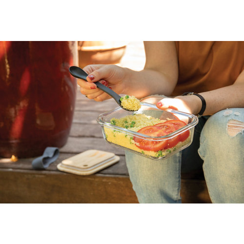 DeBle glazen lunchbox met bamboe deksel bedrukken met logo