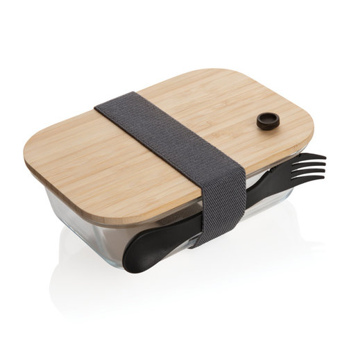 DéBlé glazen lunchbox met bamboe deksel P269.560 bedrukt met logo