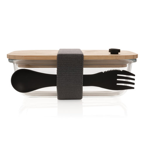 DéBlé glazen lunchbox met bamboe deksel P269.560 bedrukt met logo