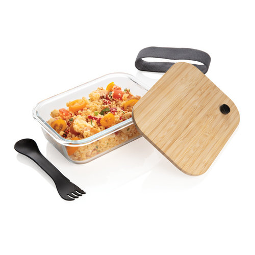 Glazen lunchbox met bamboe deksel P269.560