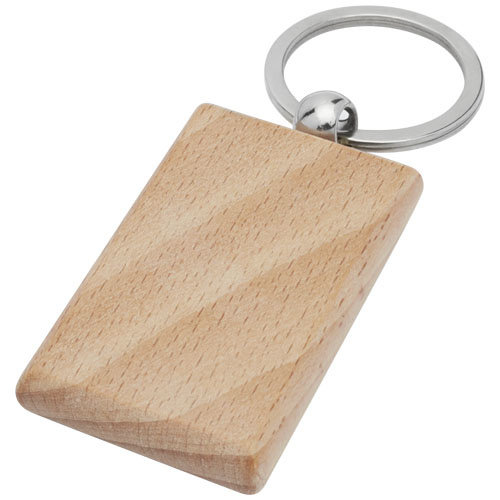 Gian vierkante beukenhouten sleutelhanger 11812271 gegraveerd met logo