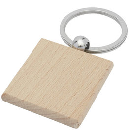 Gioia beukenhouten vierkante sleutelhanger 11812171 gegraveerd met logo