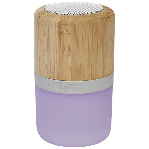 Aurea bamboe Bluetooth speaker met licht en logo bedrukken DeBle