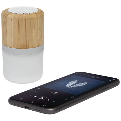 Aurea bamboe Bluetooth speaker met licht en logo bedrukken DeBle