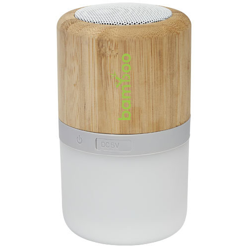 Aurea bamboe Bluetooth speaker met licht en logo bedrukken DeBle