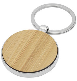 Nino ronde bamboe sleutelhanger 11812571 gegraveerd met logo