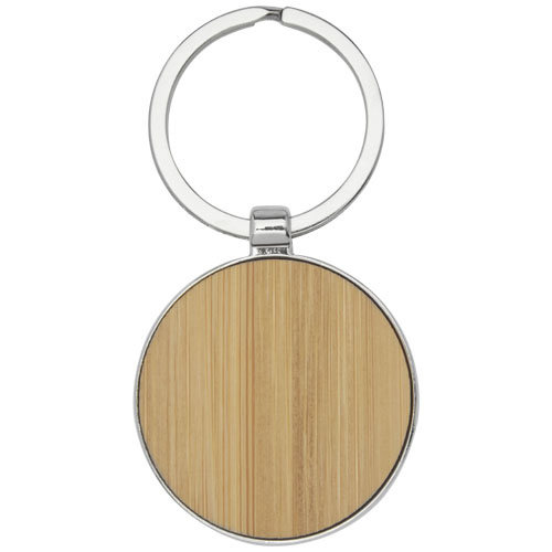 Nino ronde bamboe sleutelhanger 11812571 gegraveerd met logo