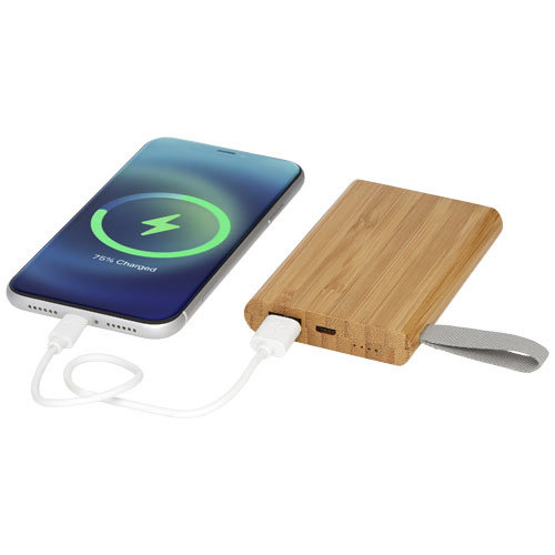DeBle Tulda Bamboe Powerbank 5000 mAh 12414571 bedrukken met logo