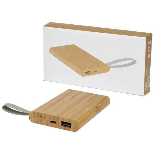DeBle Tulda Bamboe Powerbank 5000 mAh 12414571 bedrukken met logo
