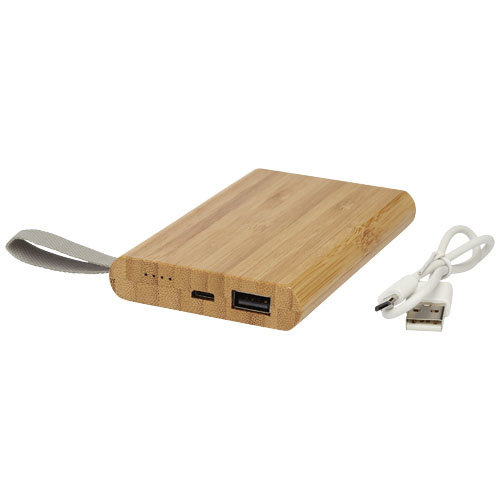DeBle Tulda Bamboe Powerbank 5000 mAh 12414571 bedrukken met logo