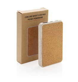 Kurk en tarwestro 5000 mAh zakformaat powerbank P322.229