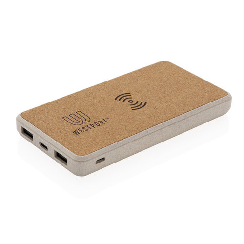 Kurk en tarwestro 8000 mAh 5W draadloze powerbank P322.219