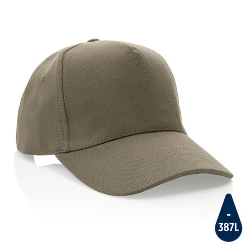 DeBle Impact 5 panel gerecyclede katoenen cap met logo P453.31
