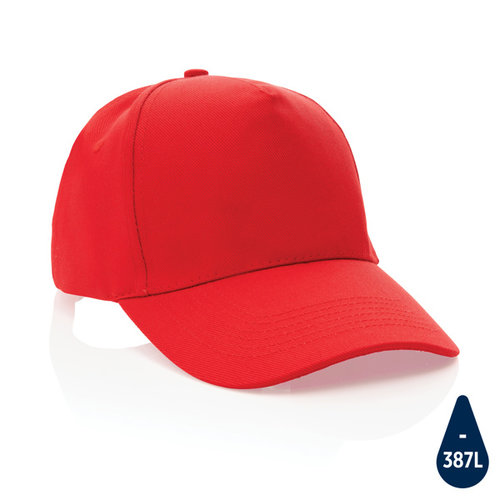 Impact 5 panel 280gr recycled katoenen cap met AWARE™ tracer P453.316 Impact 5 panel 280gr recycled katoenen cap met AWARE™ tracer P453.316