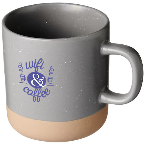 Pascal keramische mok 360 ml met ongeglazuurde bodem 100540 en logo