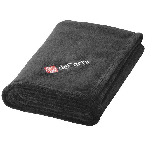Bay extra zachte fleece deken van 100% polar fleece in luxe geschenkhoes met bedrijfslogo