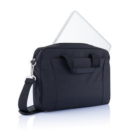 Exhibition 15,4 inch laptoptas van 300D polyester bedrukt met bedrijfslogo