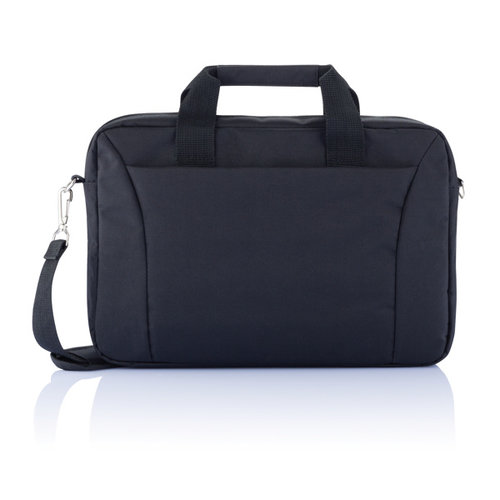 Exhibition 15,4 inch laptoptas van 300D polyester bedrukt met bedrijfslogo