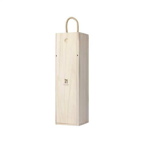 WineWood houten wijnkistje 261329 met schuifdeksel en gegraveerd logo