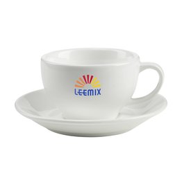 Sienna keramische cappuccinokop en schotel 210 ml 263329 met logo