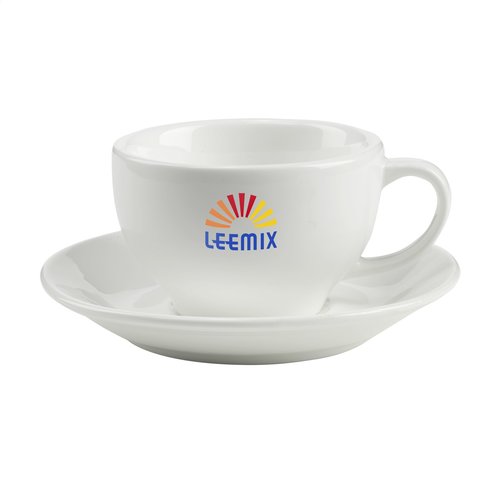Sienna keramische cappuccinokop en schotel 210 ml 263329 met logo