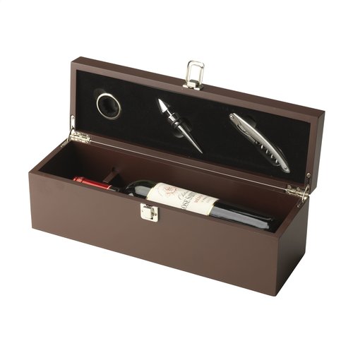 Château houten wijngeschenkset 267046 met kelnermes en wijnaccessoires