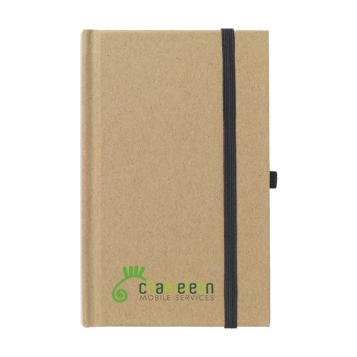 Pocket ECO A6 notitieboekje 0755.41 van gerecycled karton met 80 gelinieerde pagina’s, elastische sluiting en penlus