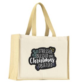 Boodschappentassen bedrukken Jute Canvas Shopper tas – 320 g/m²