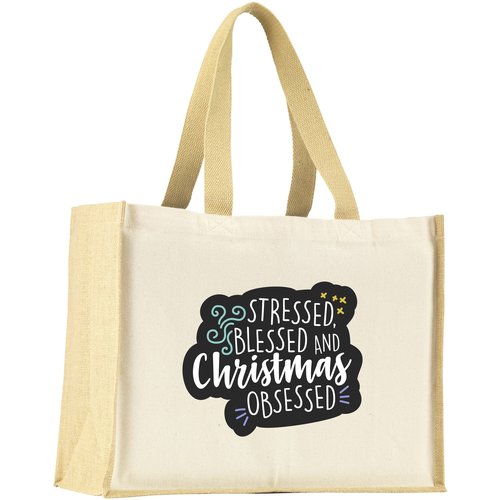 Boodschappentassen bedrukken Jute Canvas Shopper tas – 320 g/m²