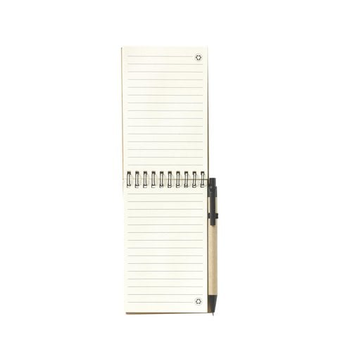 RecycleNote-M notitieboek met balpen 263641 bedrukt met logo