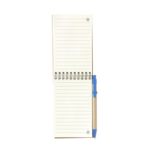RecycleNote-M notitieboek met balpen 263641 bedrukt met logo