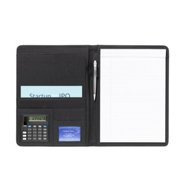 Alpha A4 documentenmap met solarcalculator bedrukt met bedrijfslogo voor vergaderingen en kantoor