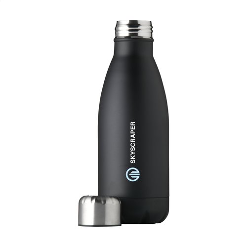 DeBle Topflask single wall RVS drinkfles 500 ml met lekvrije schroefdop en logo, herbruikbare waterfles