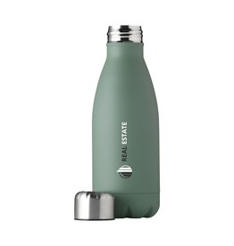 DeBle Topflask single wall RVS drinkfles 500 ml met lekvrije schroefdop en logo, herbruikbare waterfles