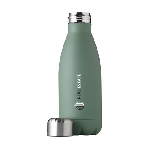 DeBle Topflask single wall RVS drinkfles 500 ml met lekvrije schroefdop en logo, herbruikbare waterfles