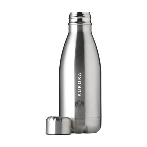 DeBle Topflask single wall RVS drinkfles 500 ml met lekvrije schroefdop en logo, herbruikbare waterfles