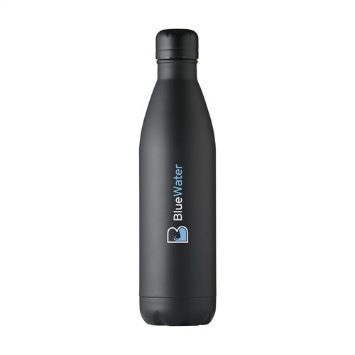 DeBle Topflask RVS thermosfles 750 ml dubbelwandig en vacuüm geïsoleerd met logo, herbruikbare lekvrije drinkfles