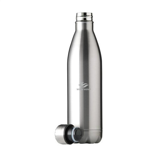DeBle Topflask RVS thermosfles 750 ml dubbelwandig en vacuüm geïsoleerd met logo, herbruikbare lekvrije drinkfles
