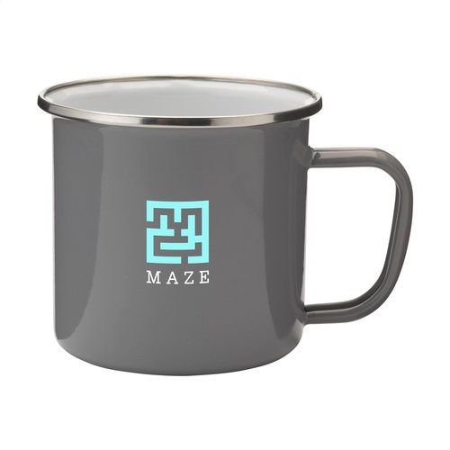 Retro Silver Emaille Mug mok 1229
