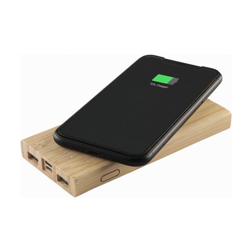 DéBlé Bamboo 8000 Wireless Powerbank – Draadloze oplader bedrukken bedrukken met logo