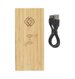 DéBlé Bamboo 8000 Wireless Powerbank – Draadloze oplader bedrukken bedrukken met logo
