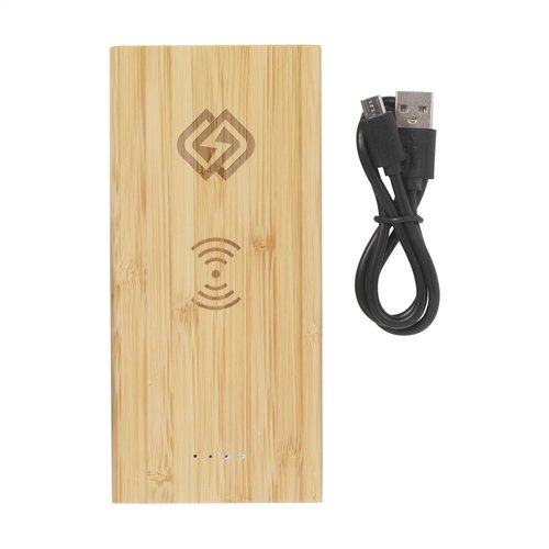 DéBlé Bamboo 8000 Wireless Powerbank – Draadloze oplader bedrukken bedrukken met logo