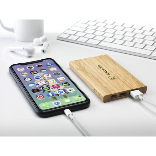 DéBlé Bamboo 4000 Powerbank – Externe oplader bedrukken met logo