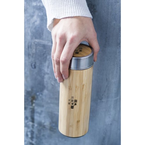 Thermosfles/thermosbeker Osaka 360 ml bamboe