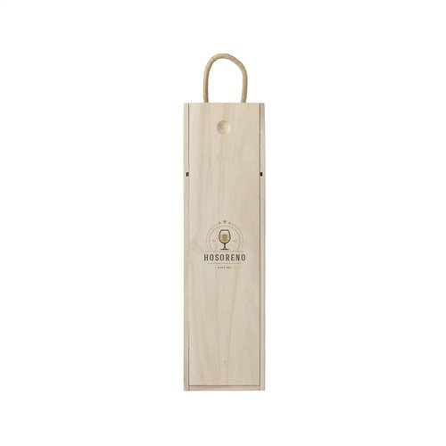 WineWood houten wijnkistje 261329 met schuifdeksel en gegraveerd logo